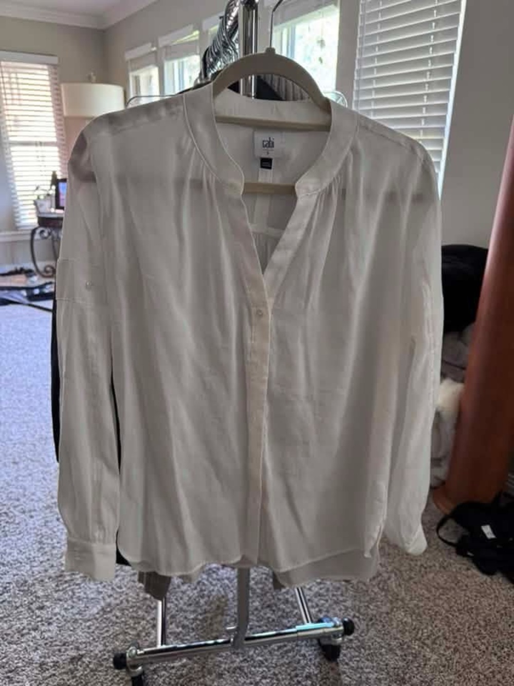 Cabi Women's Casual White Button-Front Shirt